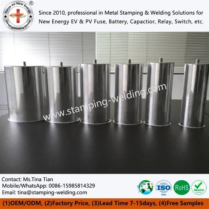 Reverse cylindrical aluminum shell of capacitor