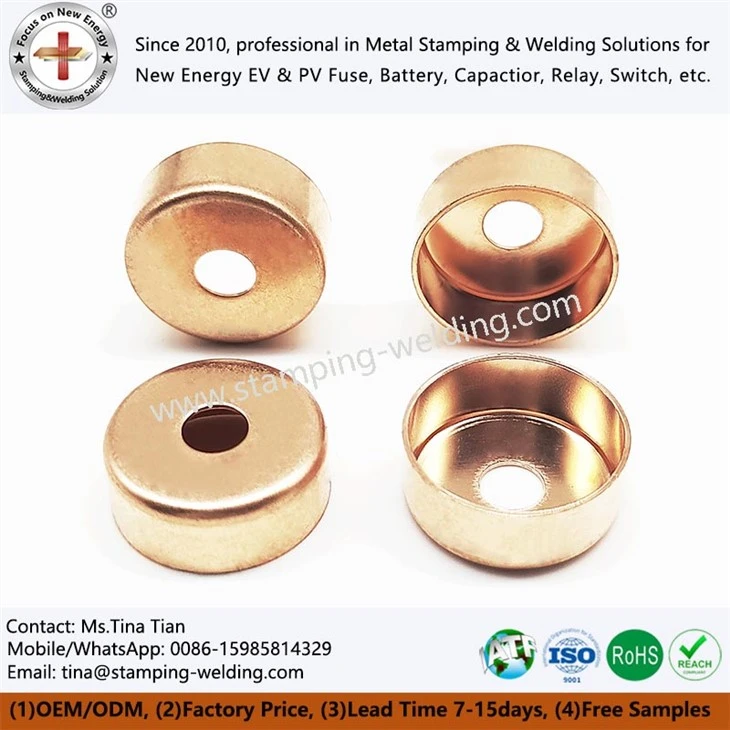 Caps de extremidade externa de cobre para fusível EV