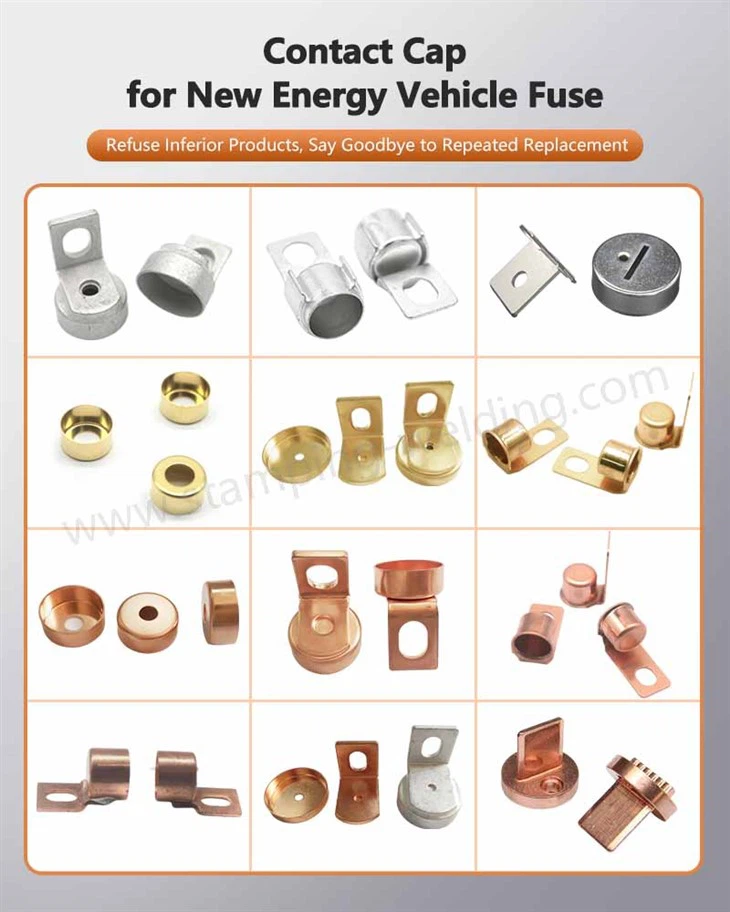 Copper Cap Contact for High Voltage Low Current EV Fuse
