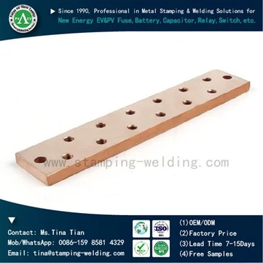 Barramento de cobre perfurado